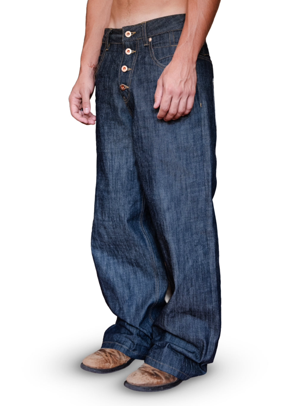 BYWIN RAW BAGGY JAPANESE SELVEDGE DENIM (SLUB INDIGO)