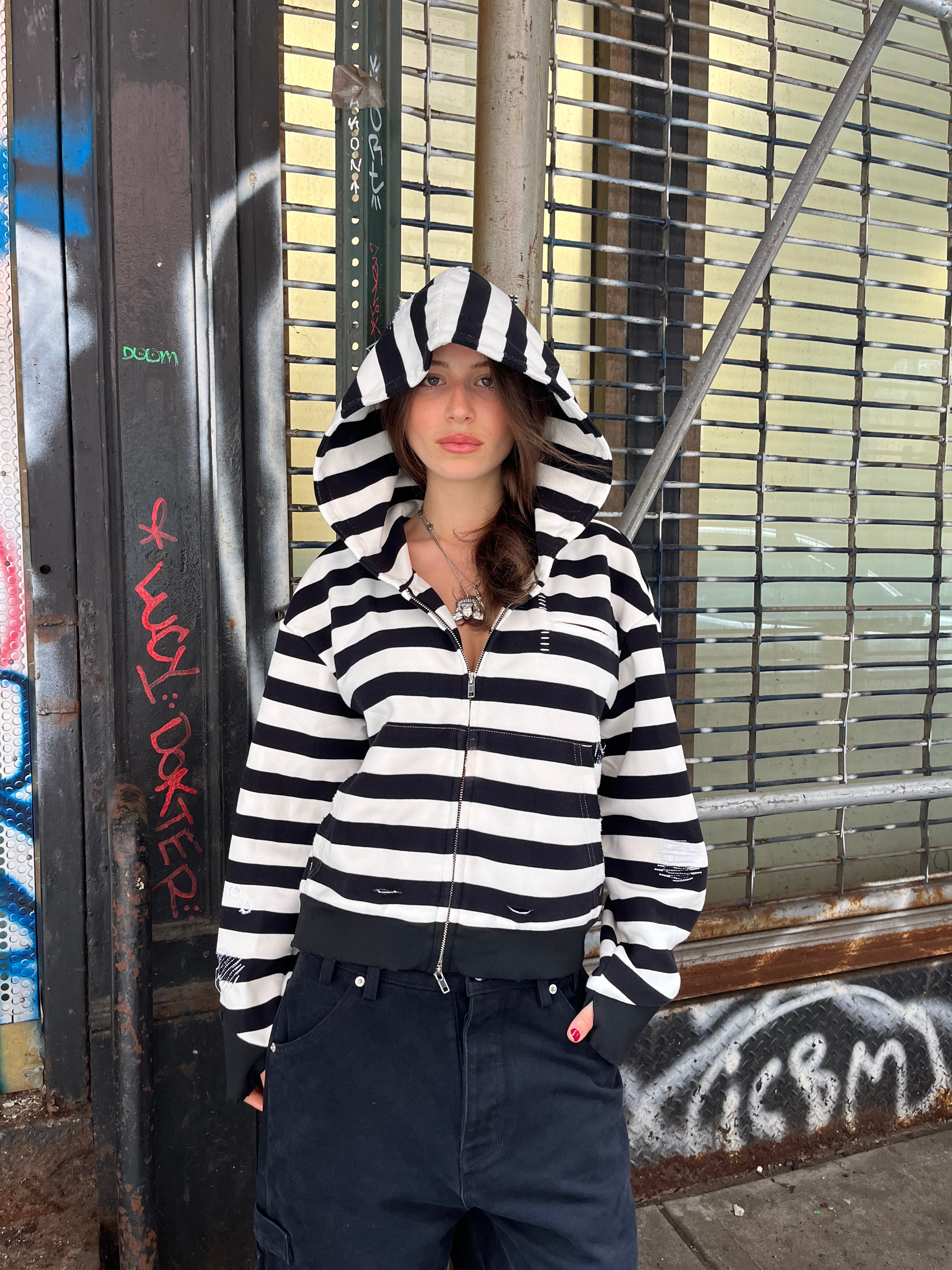 STRIPED "HOLLOW" HOODIE