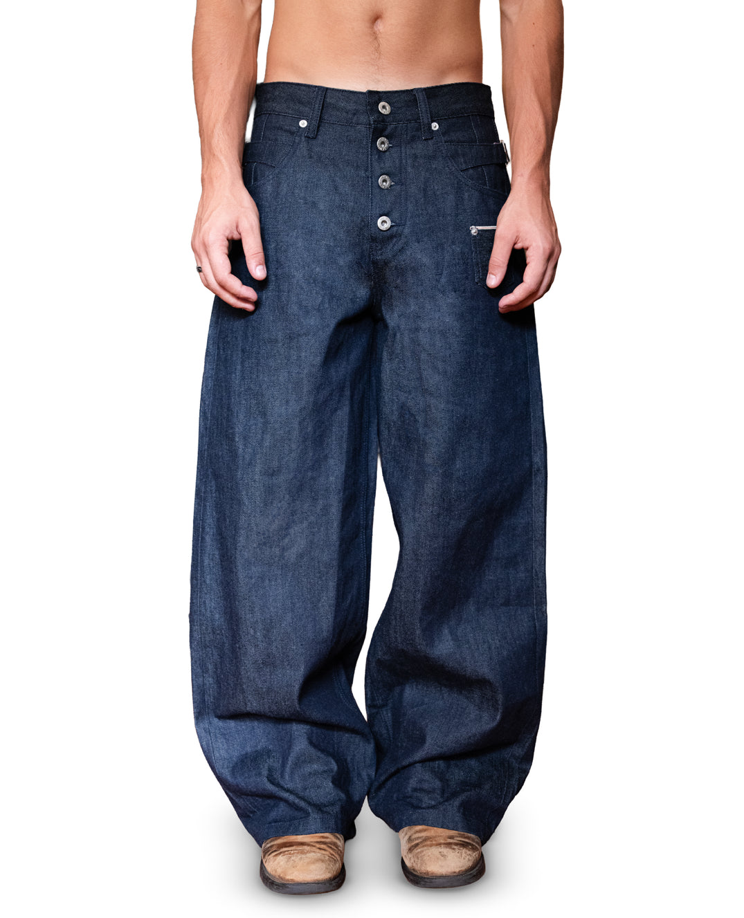 BYWIN RAW BAGGY JAPANESE SELVEDGE DENIM (INDIGO)