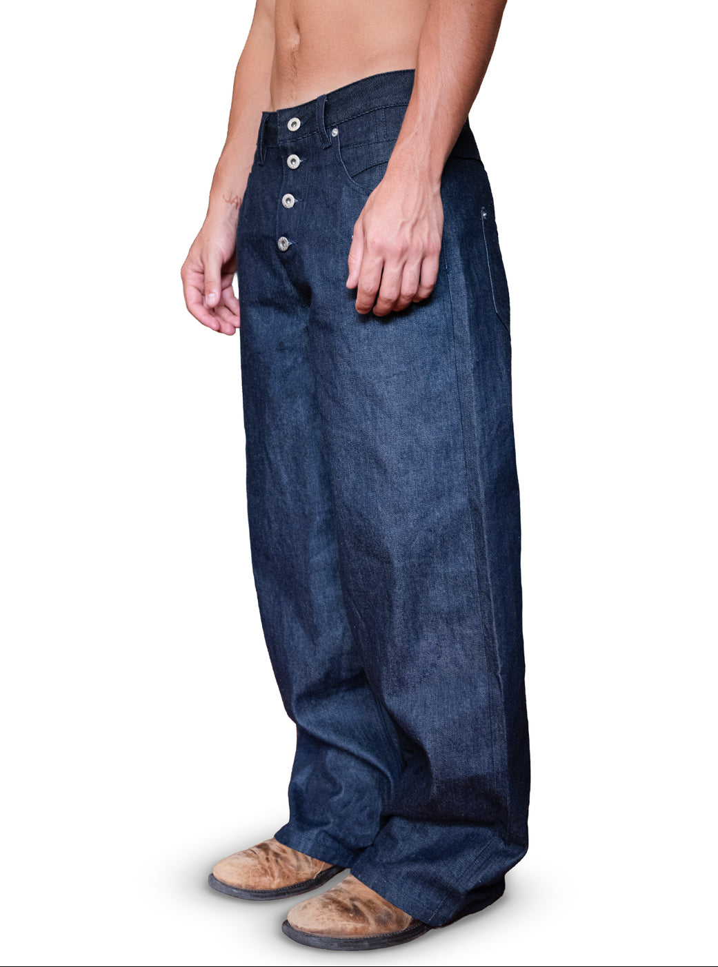 BYWIN RAW BAGGY JAPANESE SELVEDGE DENIM (INDIGO)