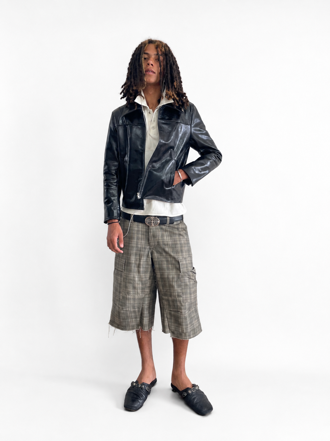 PLAID RIP-STOP CARGO SHORTS TAUPE