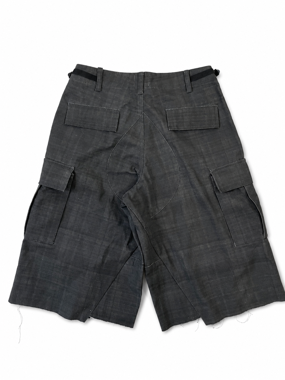 PLAID RIP-STOP CARGO SHORTS BLACK