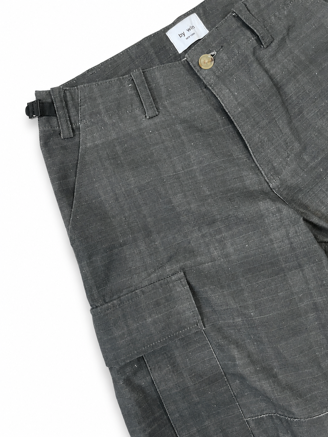 PLAID RIP-STOP CARGO SHORTS BLACK