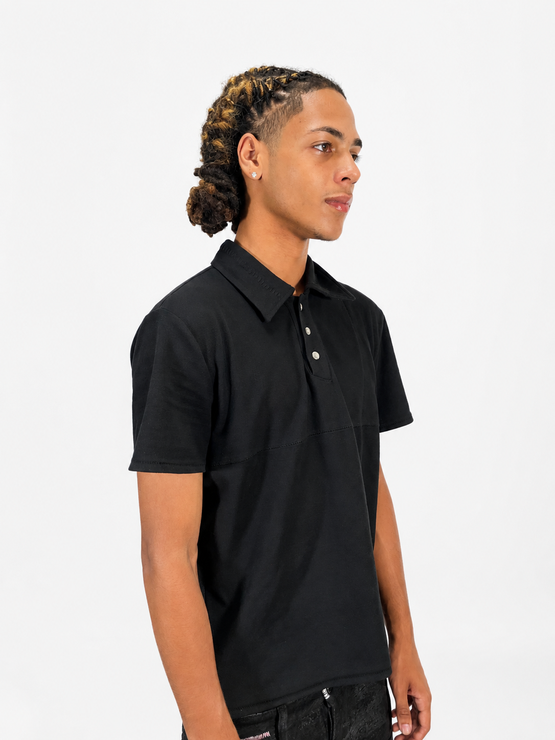 STITCHED POLO BLACK