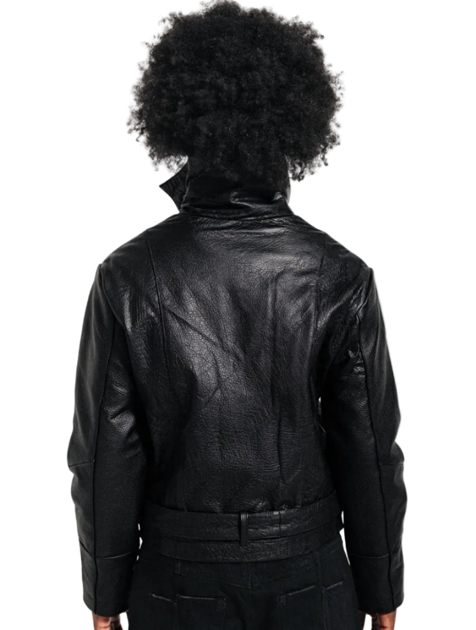 STITCHED LEATHER JACKET (BLACK)